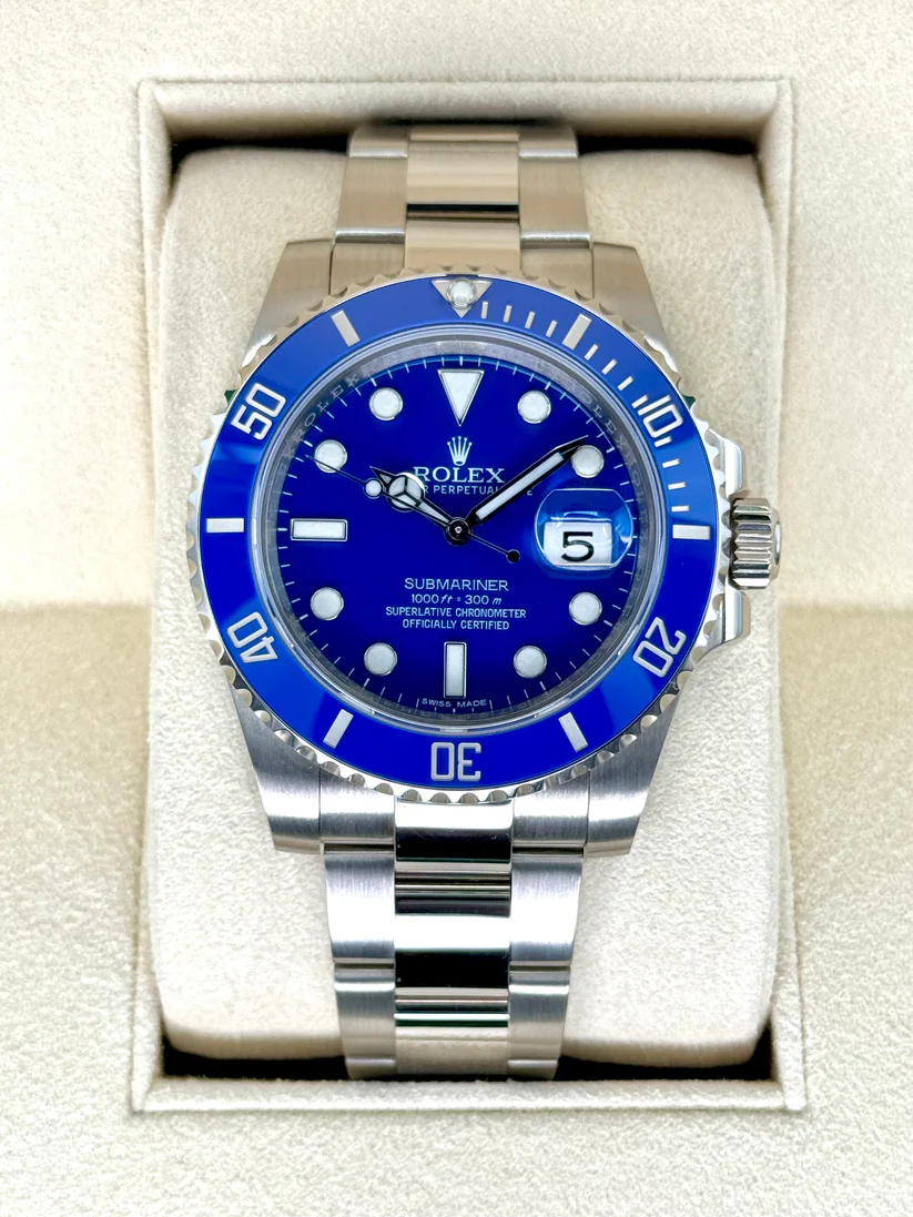 Rolex R116619LB Submariner Date Smurf 40mm Blue 18K White Gold