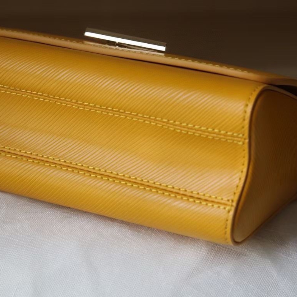 Louis Vuitton Twist Mm Cowhide Leather Handbag Sunflower Yellow 23Cm