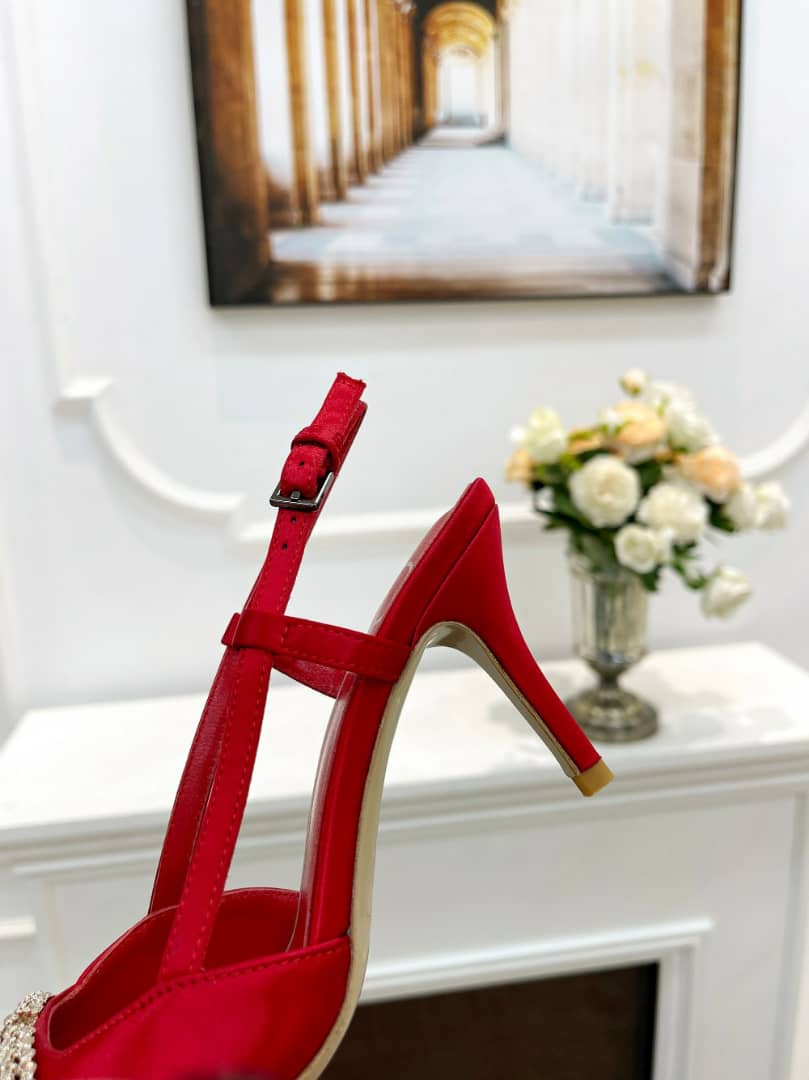 Valentino Garavani VLogo Signature Patent Slingback Pump Red
