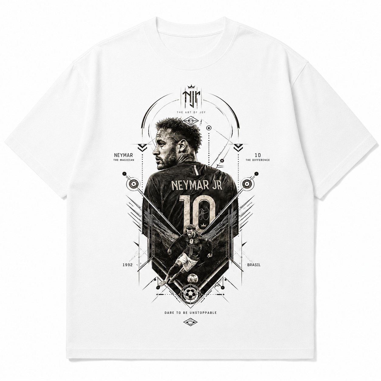 Neymar World Cup Printed T-Shirt  Unisex Loose Fit T-Shirt 100% Cotton Soft Comfortable Summer Casual Printed Top