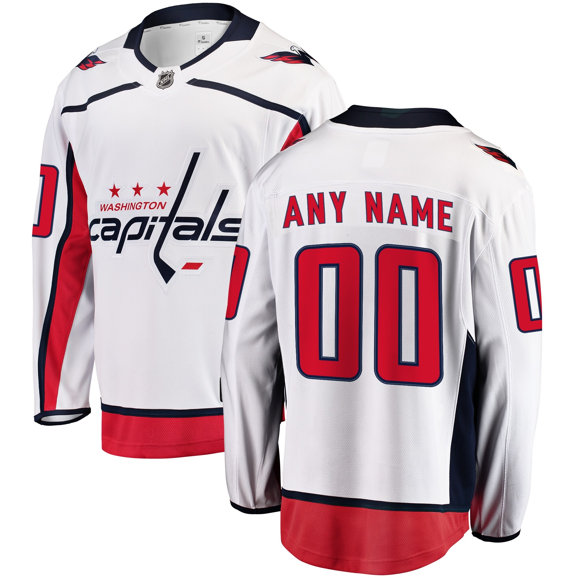 Washington Capitals Fanatics Away Breakaway Custom Jersey – White
