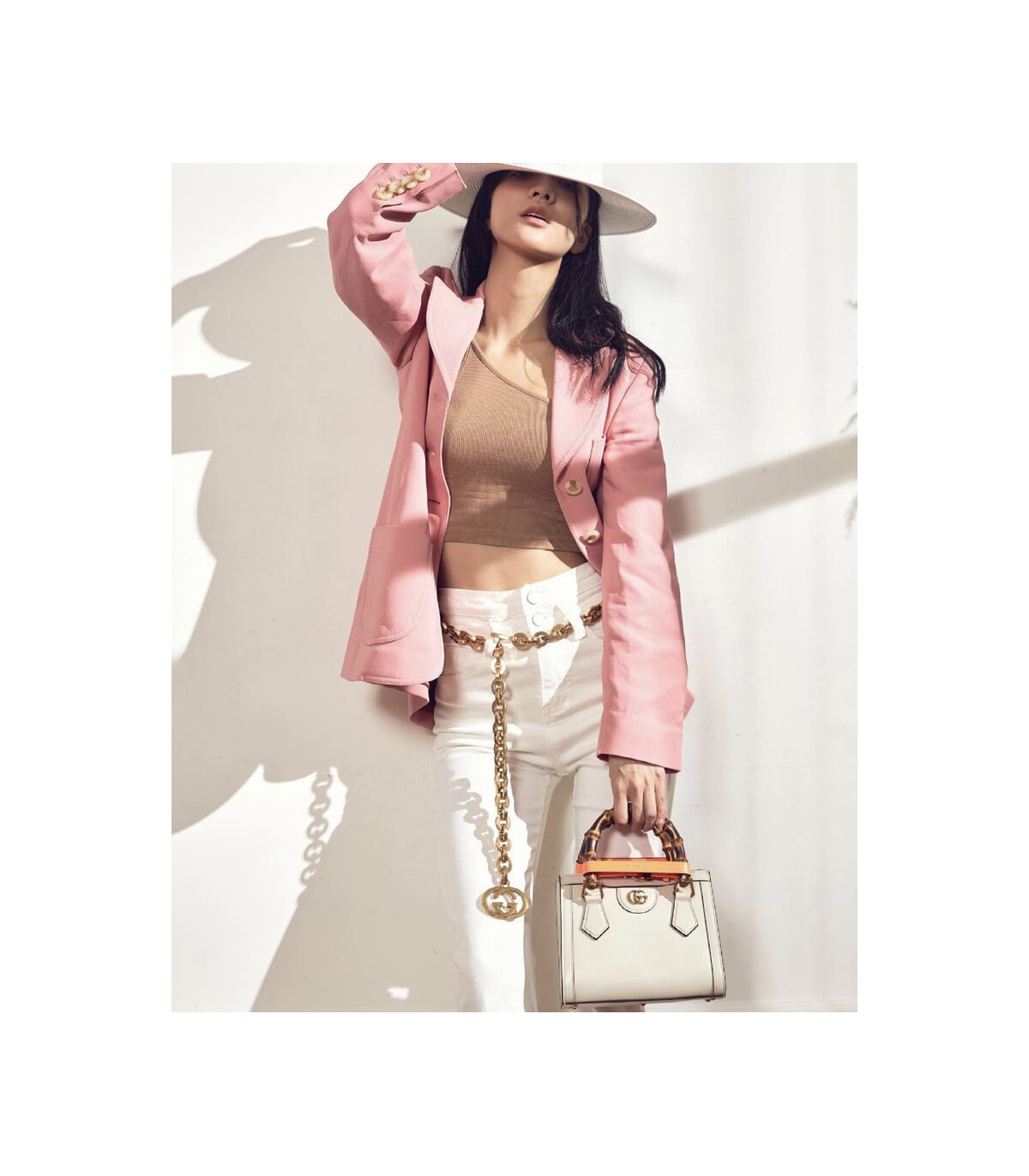 Gucci Diana Mini Tote Bag White