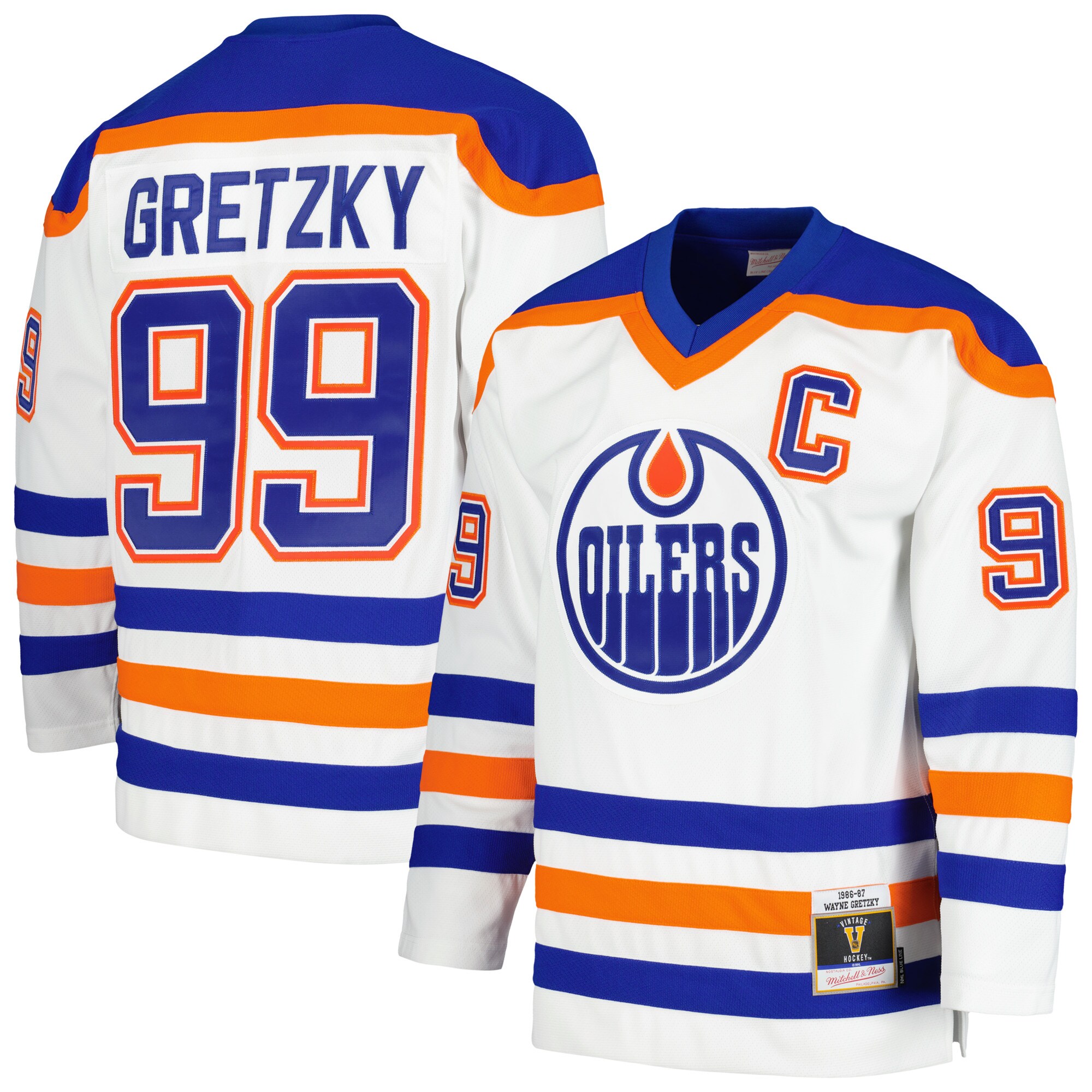 Wayne Gretzky Edmonton Oilers Mitchell & Ness  1986/87 Blue Line Player Jersey – White
