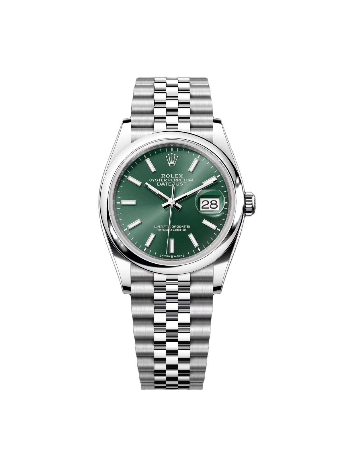 Rolex  Datejust 36mm 126200 Mint Green Dial Stainless Steel Oyster Bracelet Watch