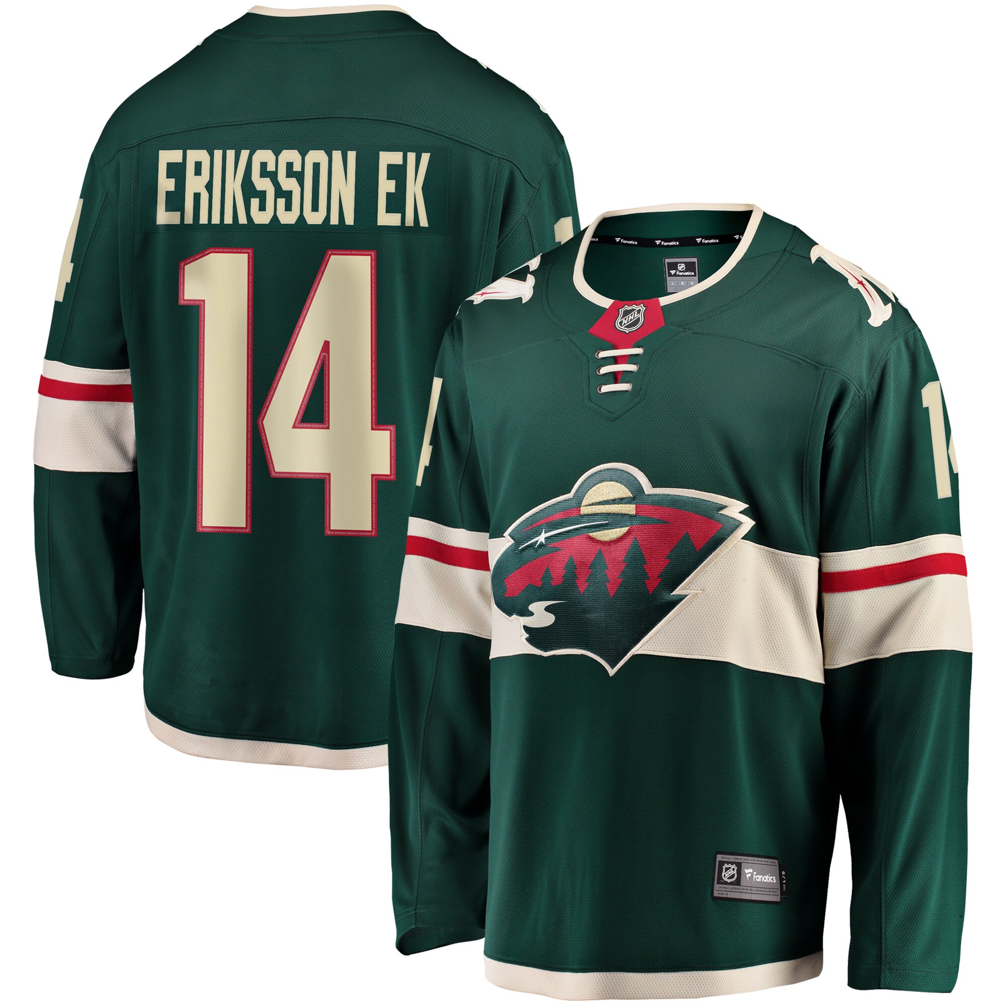 Joel Eriksson Ek Minnesota Wild Fanatics Breakaway Jersey – Green