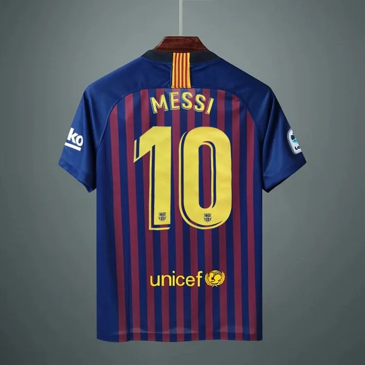Retro 2018-19 Barcelona home MESSI PIQUE O.DEMBELE SUAREZ Football jersey