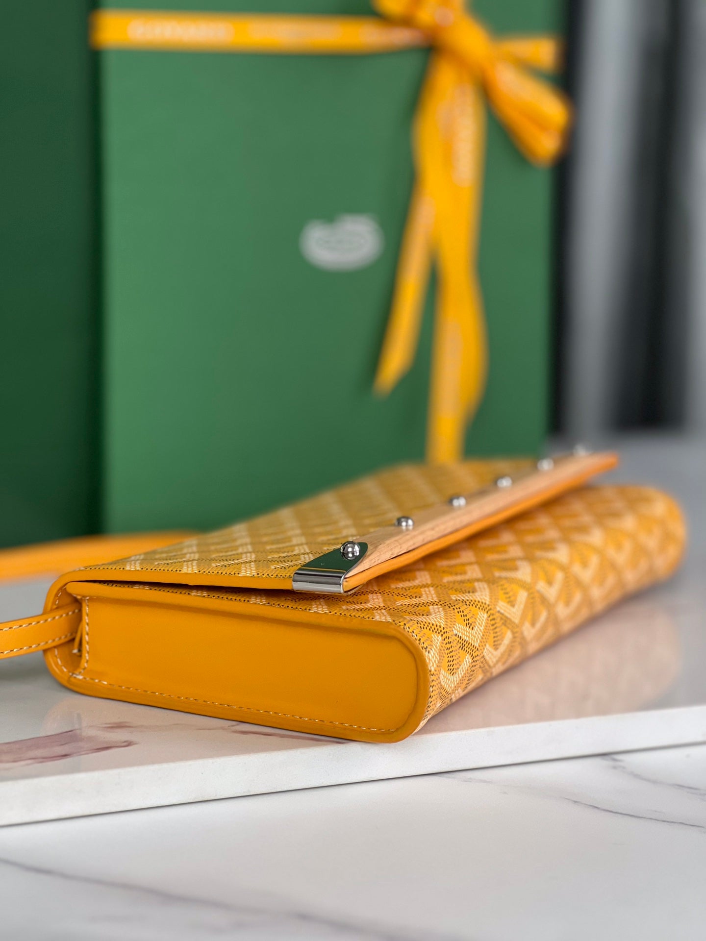 Goyard Monte-Carlo Pm Clutch 25cm Yellow Goyardine Canvas