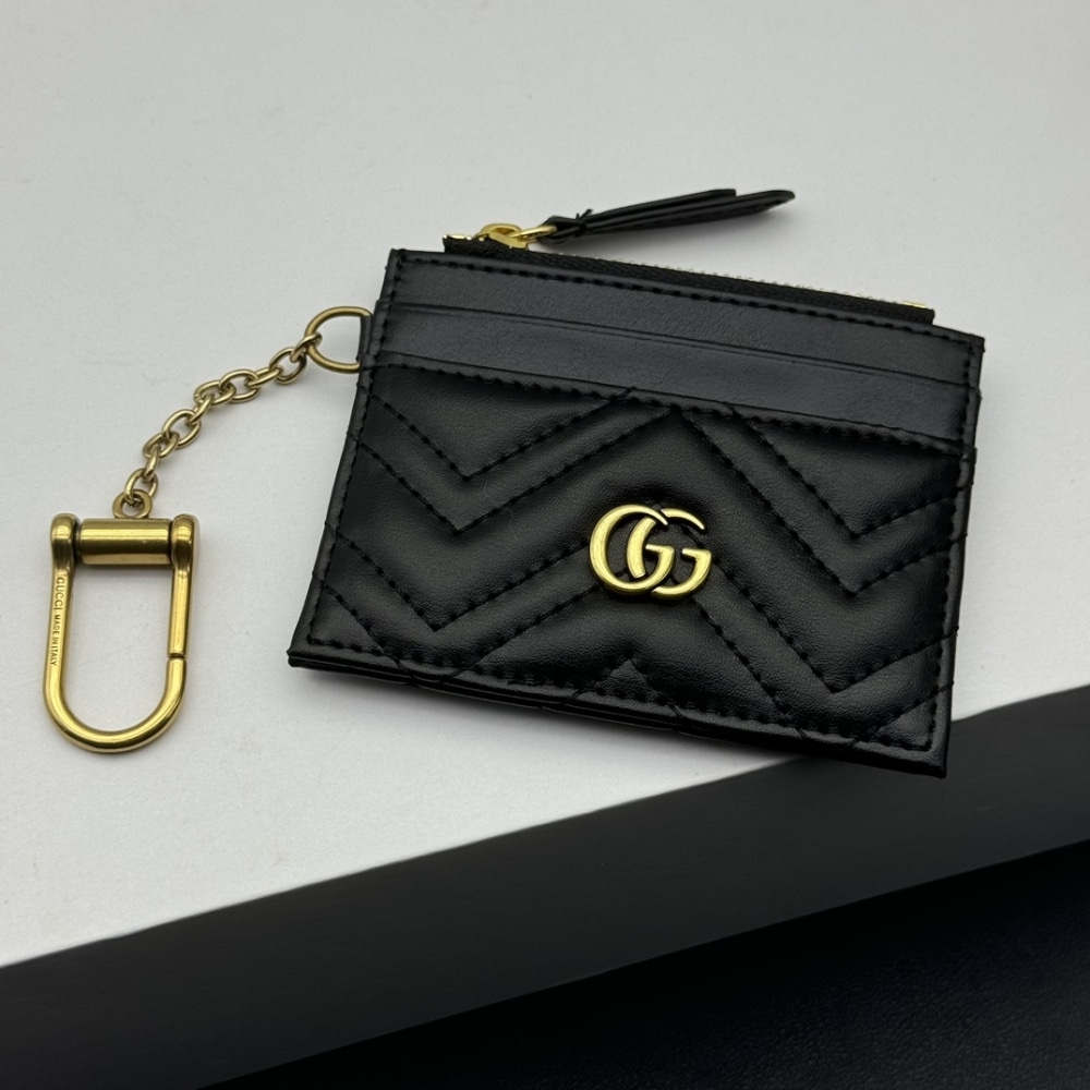 Gucci Gg Marmont Keychain Wallet Black 10cm