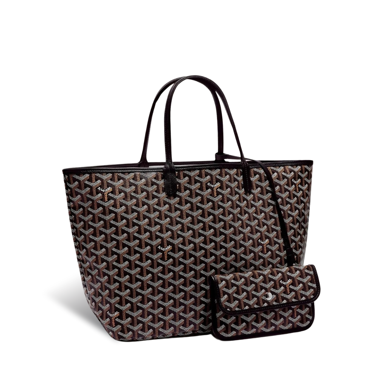 Goyard Saint Louis Pm 34Cm Black Canvas Chevroches Calfskin