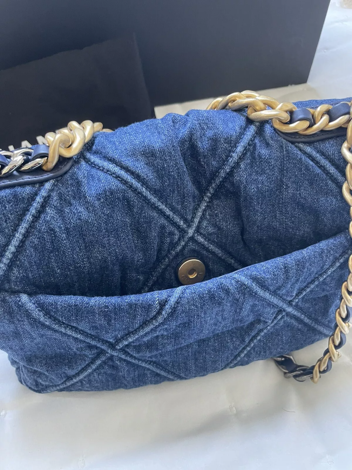 Chanel 19 Flap Denim Bag Blue 26cm/10.2in