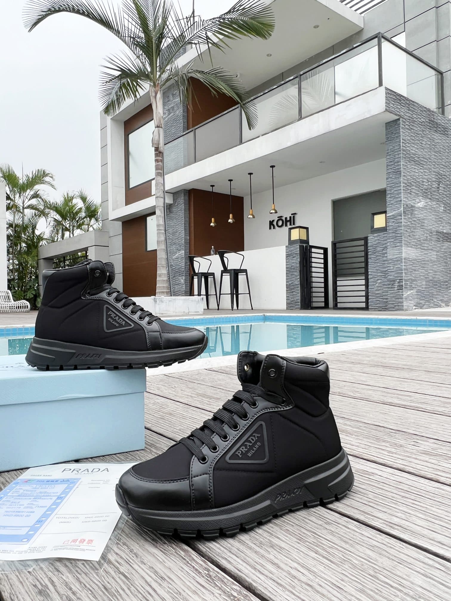 Prada Prax 01 Re-Nylon And Brushed Leather Sneakers Black 4T35923Lf5F0002