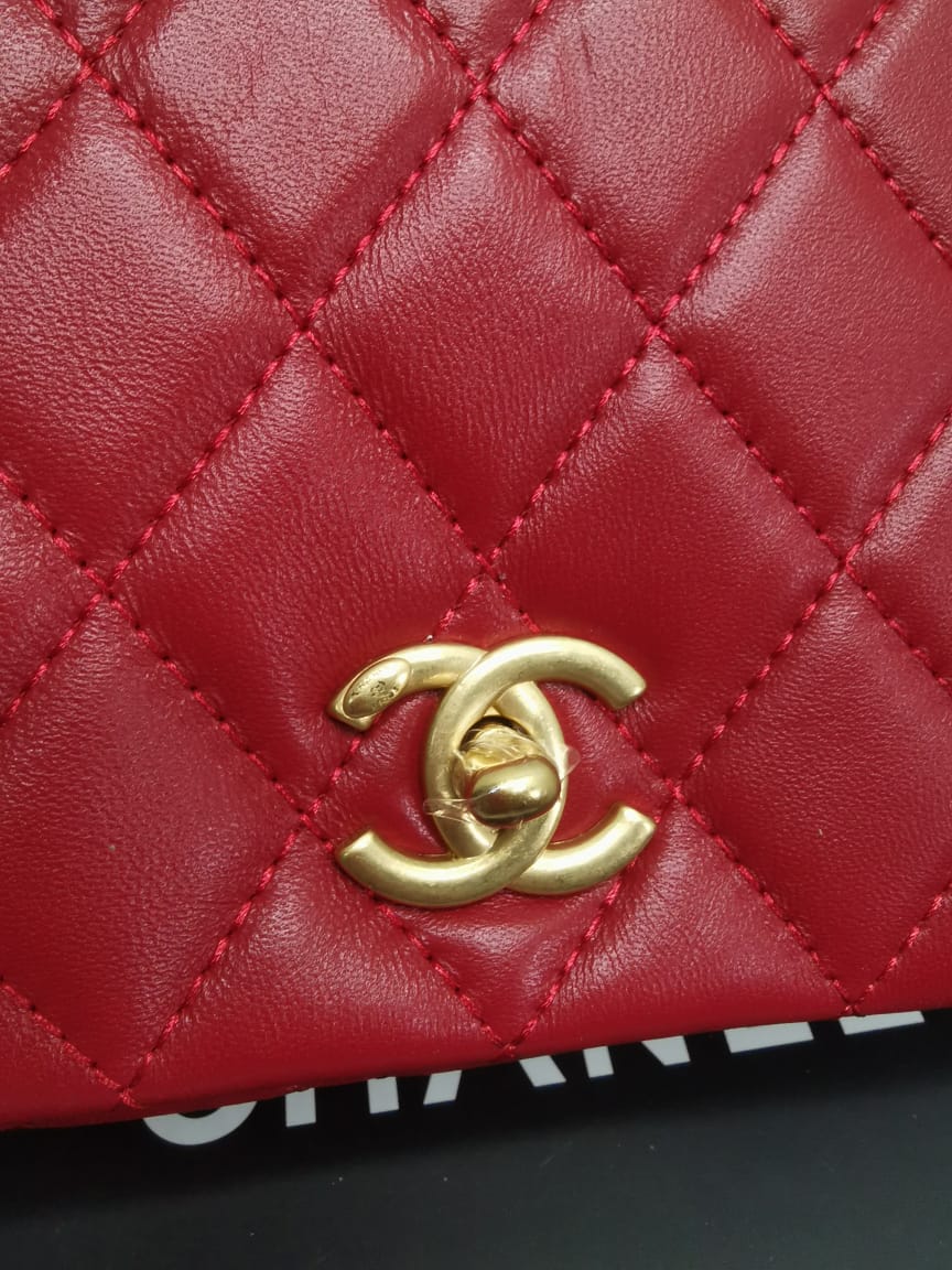 Chanel 23b Small Flap Bag Red 22cm