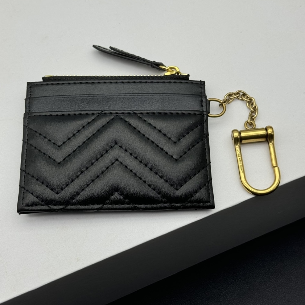 Gucci Gg Marmont Keychain Wallet Black 10cm