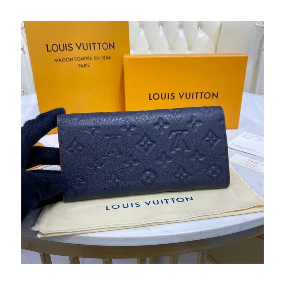Louis Vuitton Monogram Empreinte Emilie Wallet Marine Rouge