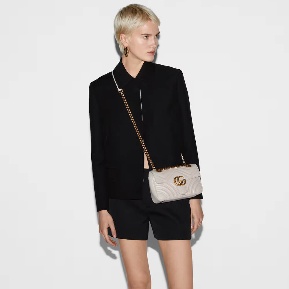 Gucci GG Marmont Matelasse Mini Bag Light Grey