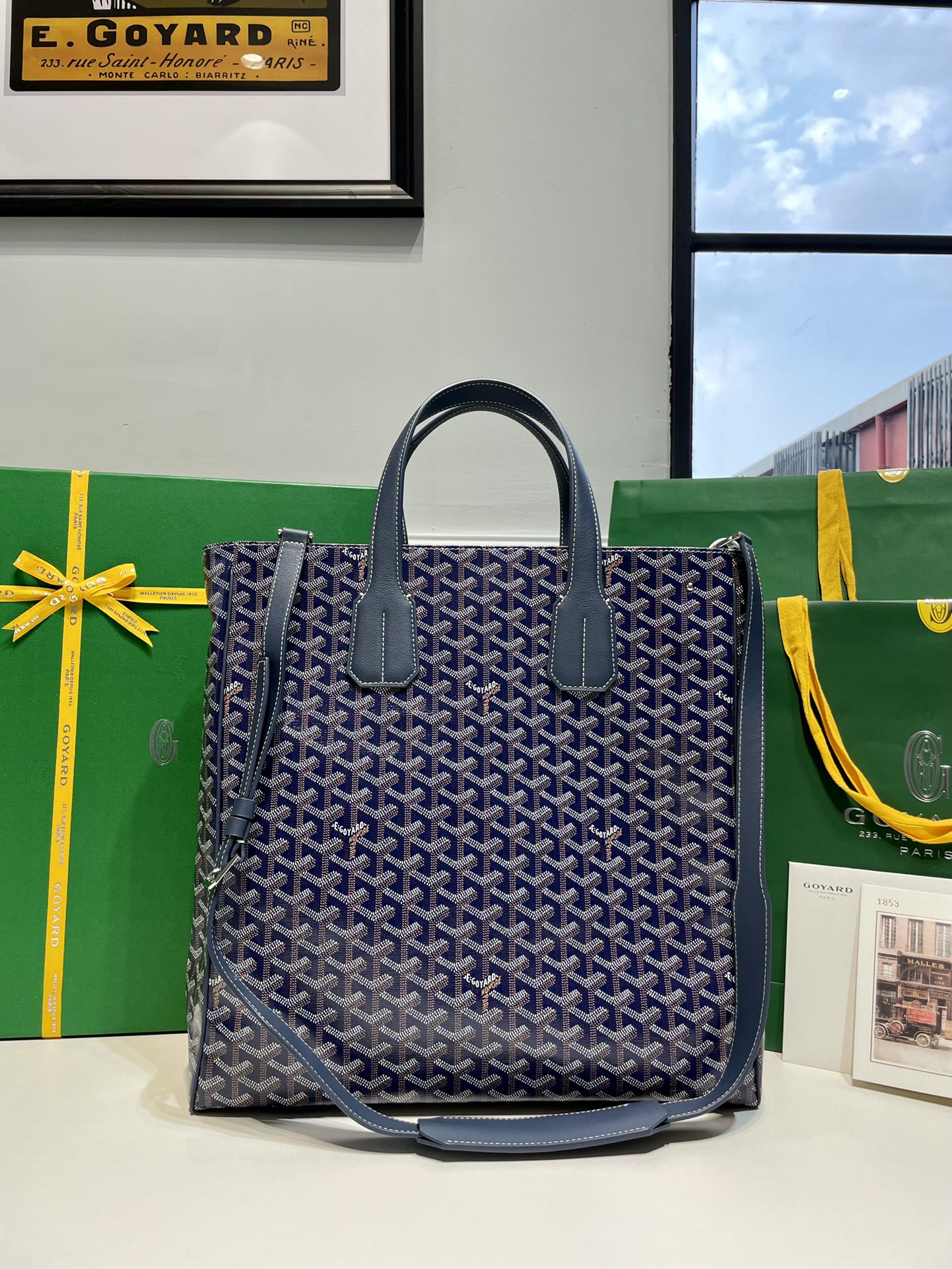 GOYARD Voltaire Men's Messenger Bag-navy