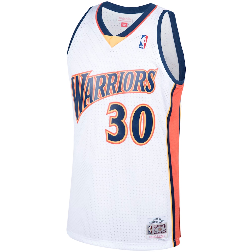 Men's Golden State Warriors Stephen Curry Mitchell & Ness White Hardwood Classics Swingman Jersey