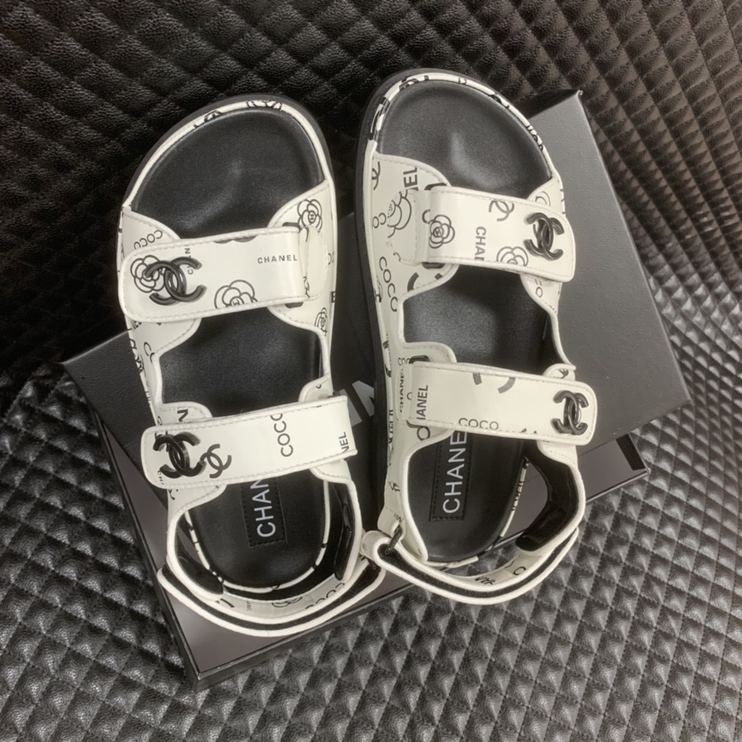 Chanel Dad Slingback Sandals 23P Camelia Cc Logo