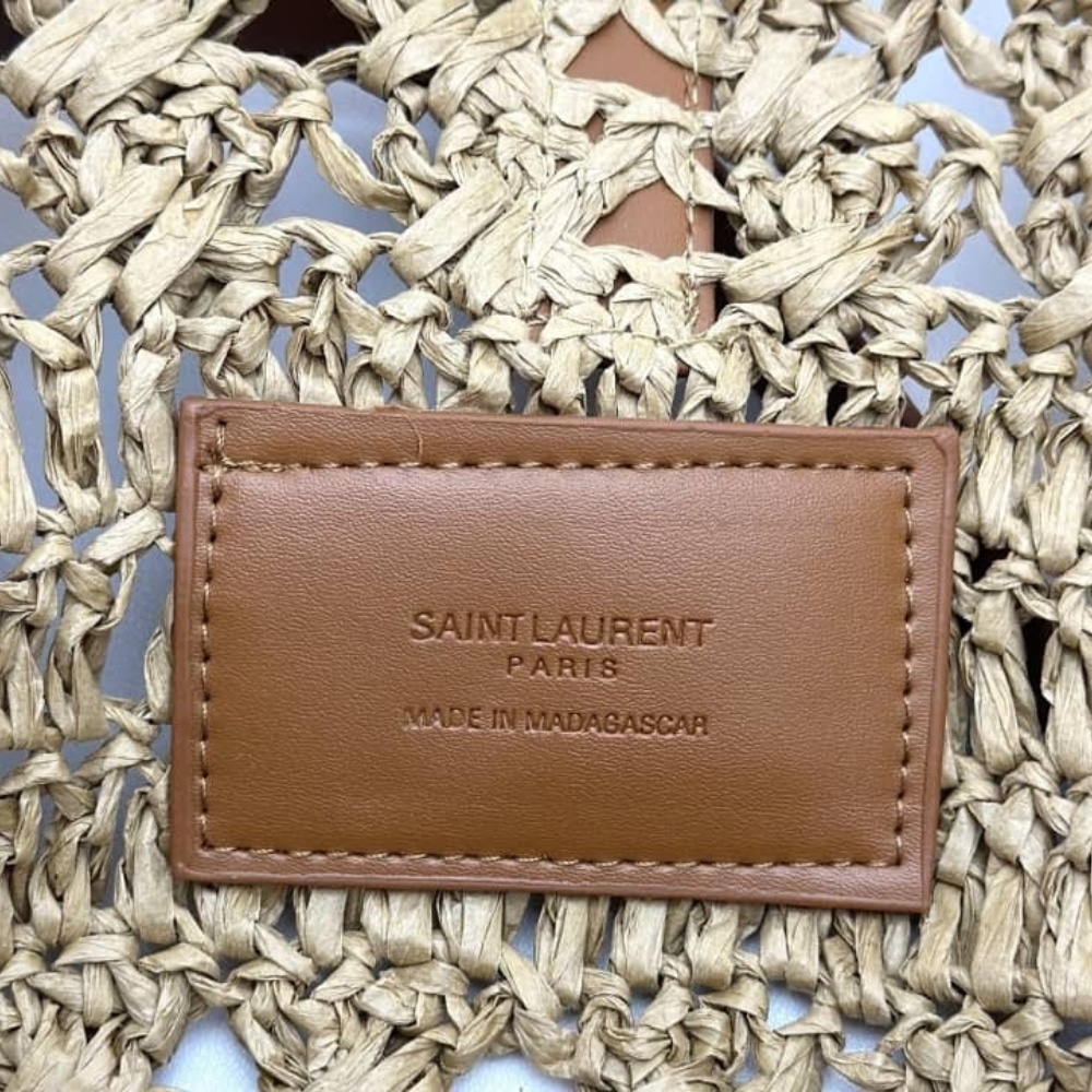 Saint Laurent Panier Raffia Natural Brown 39Cm 688221 Gaaac 2080