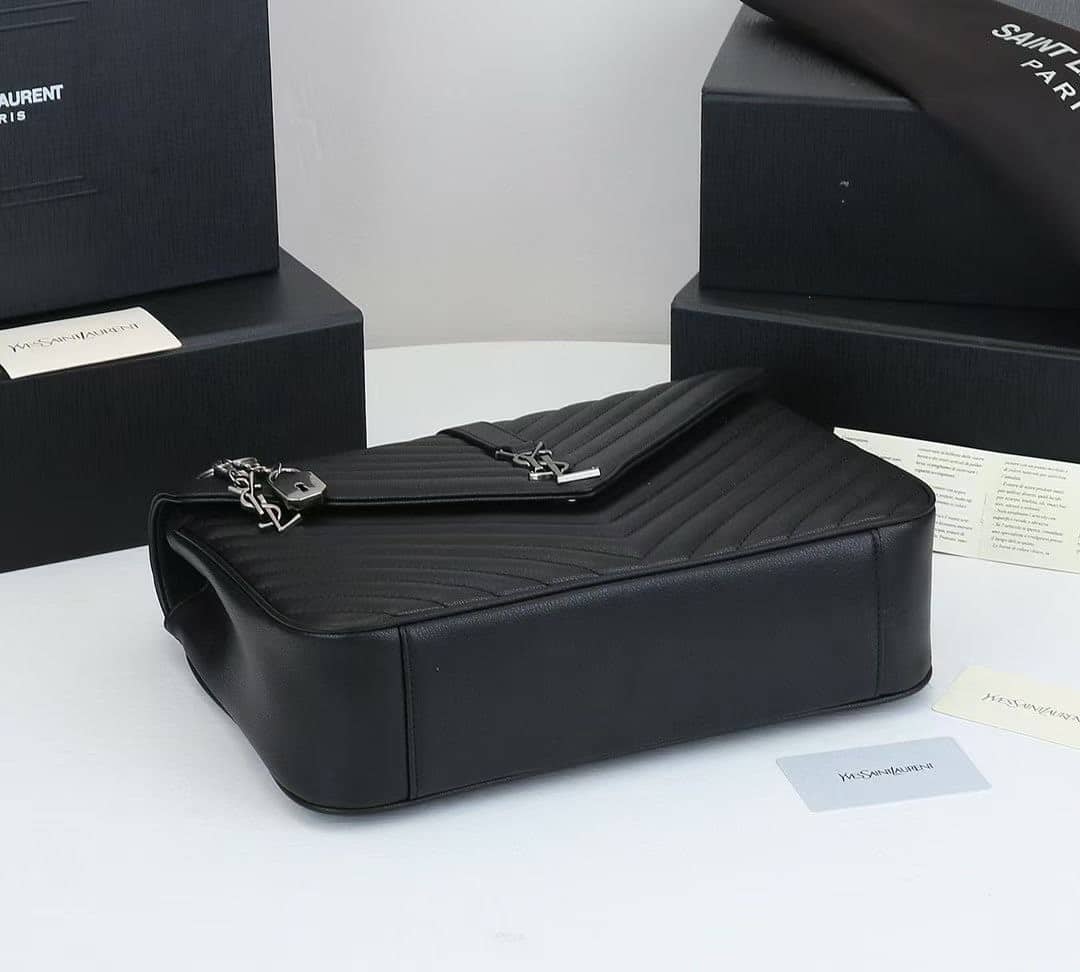Saint Laurent College Large Chain Bag Black 32Cm