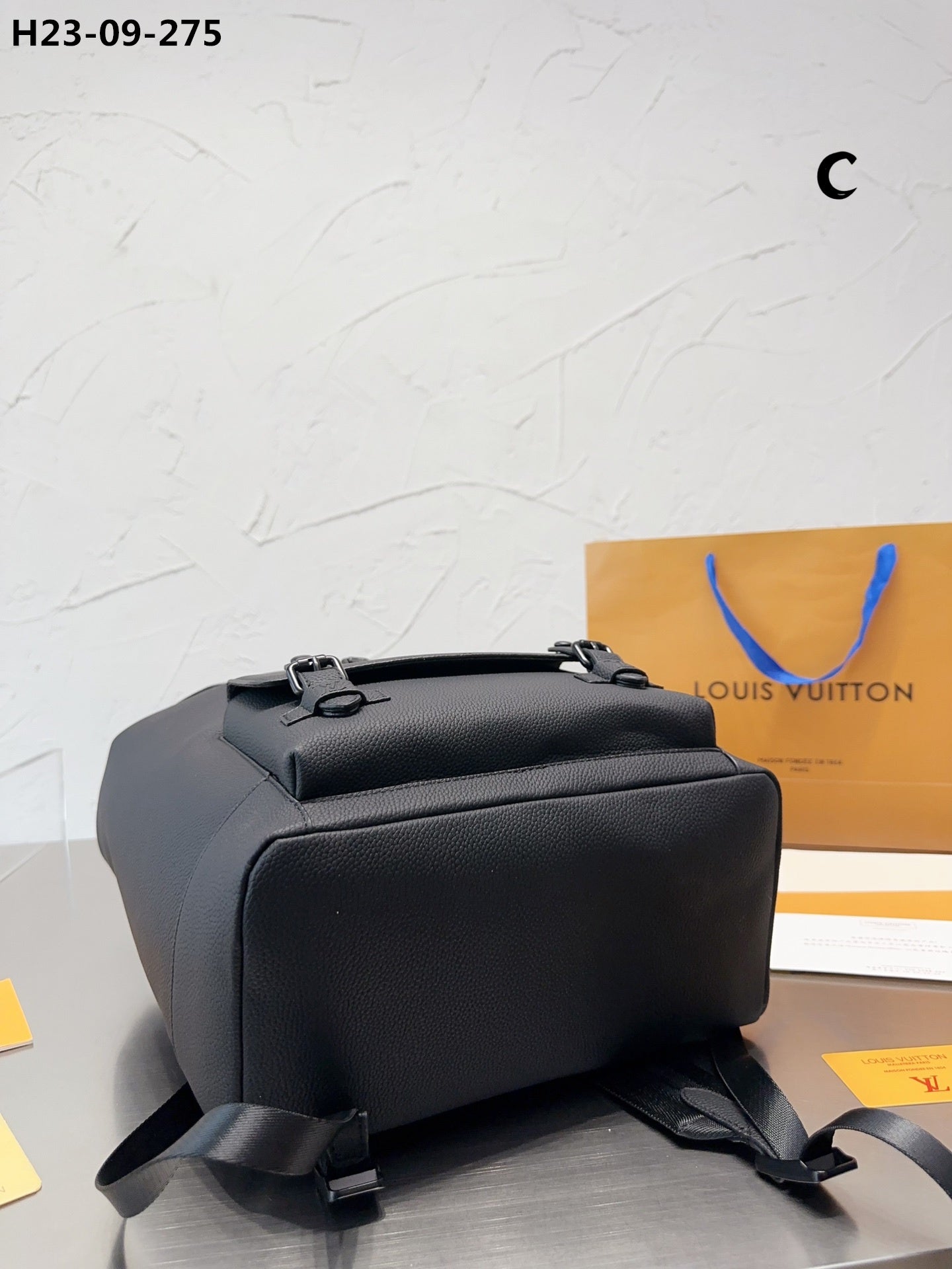 Louis Vuitton Christopher Slim Backpack Rucksack Taurillon Leather Black 40Cm M58644 For Men