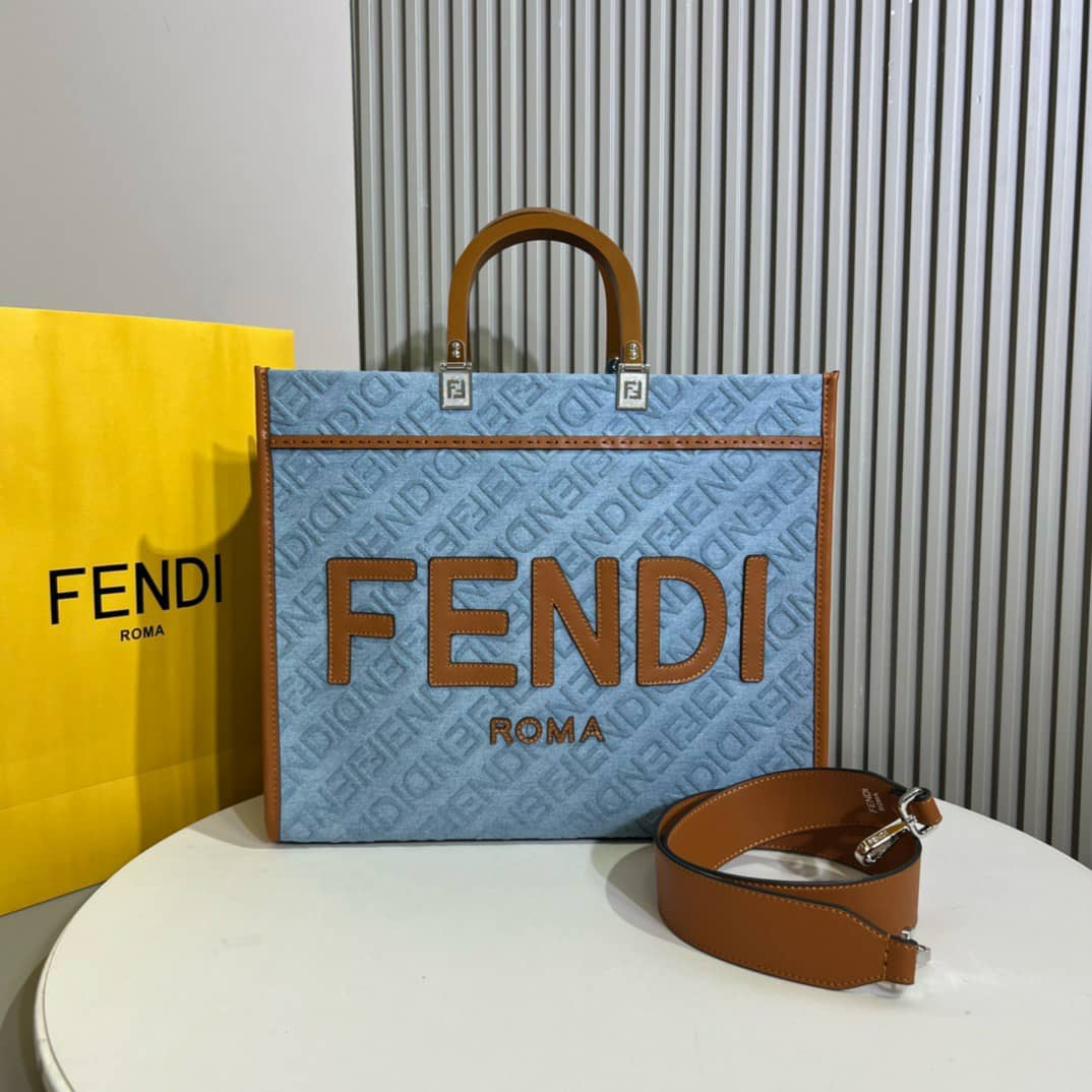 Fendi Sunshine Medium Denim Light Blue 35Cm