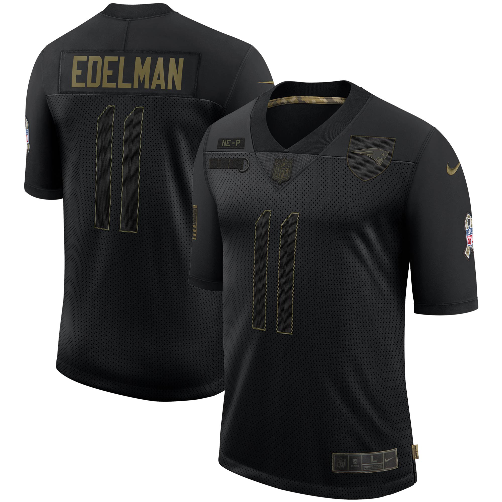 Julian Edelman New England Patriots Nike 2020 Salute To Service Limited Jersey - Black