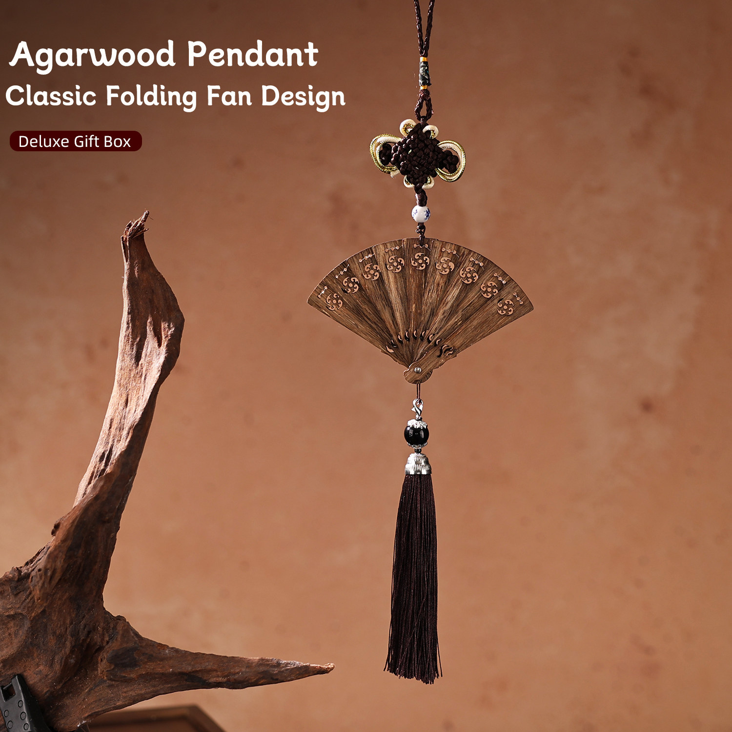 [Sinoscent Qinglan Collection] Agarwood Fan Hanging Ornament