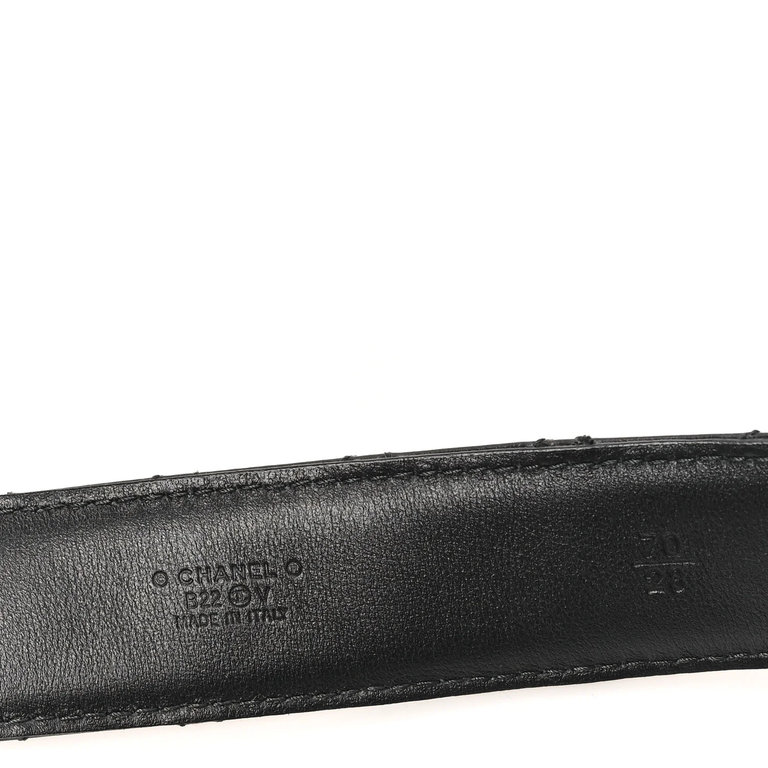 Calfskin Quilted CC Chain Belt 70 28 Black