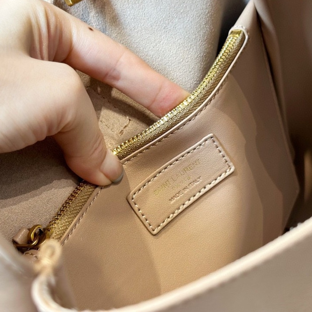 Saint Laurent Le 5 A 7 Supple Small In Grained Leather Rose 24Cm