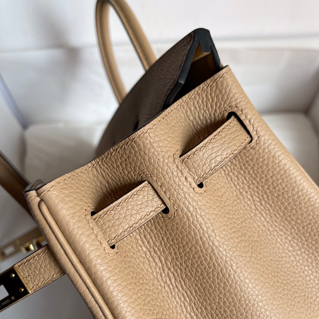 Hermes Birkin 25Cm Beige Togo Leather Gold Hardware
