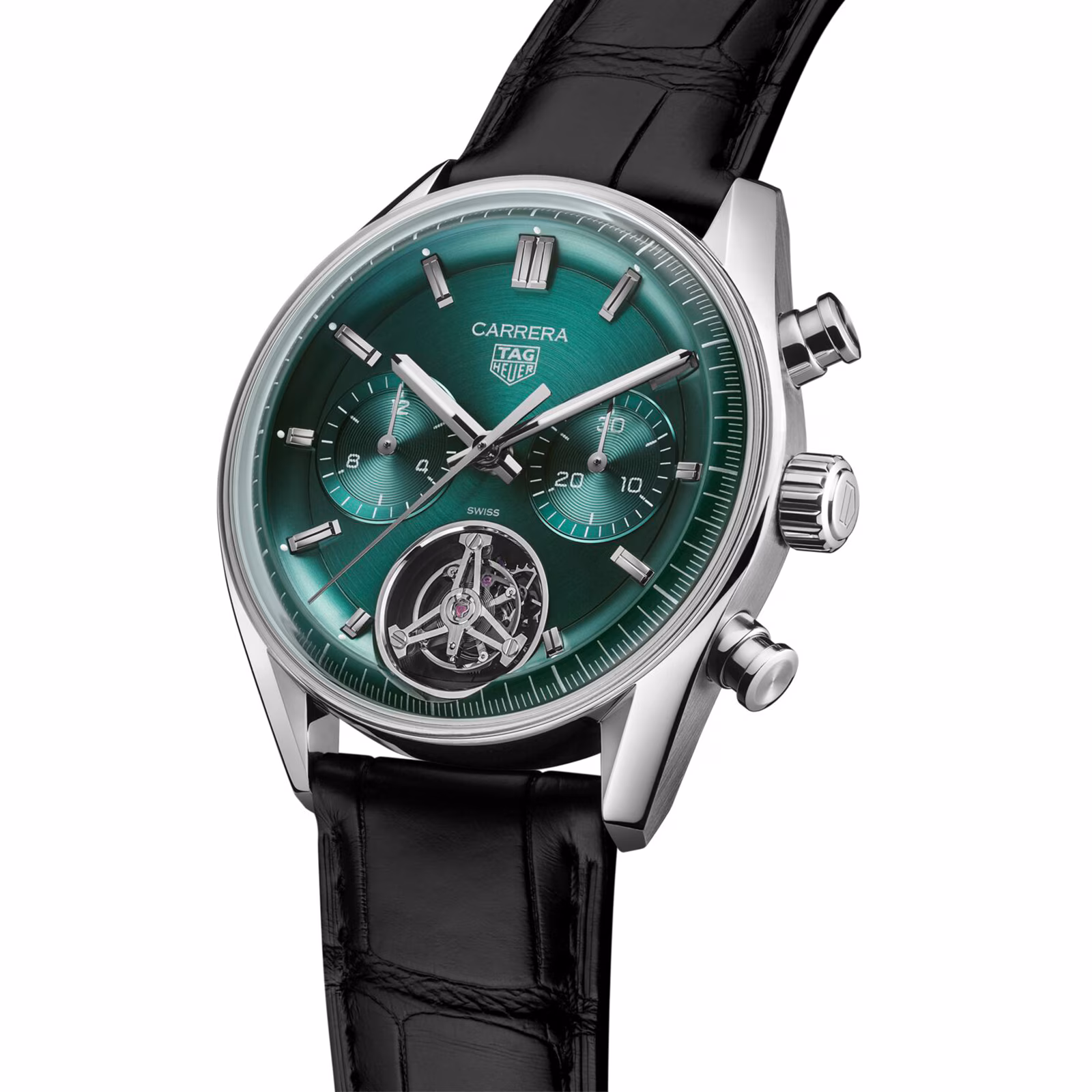 TAG Heuer Carrera Chronograph Tourbillon 42mm Mens Watch Green CBS5011.FC6566