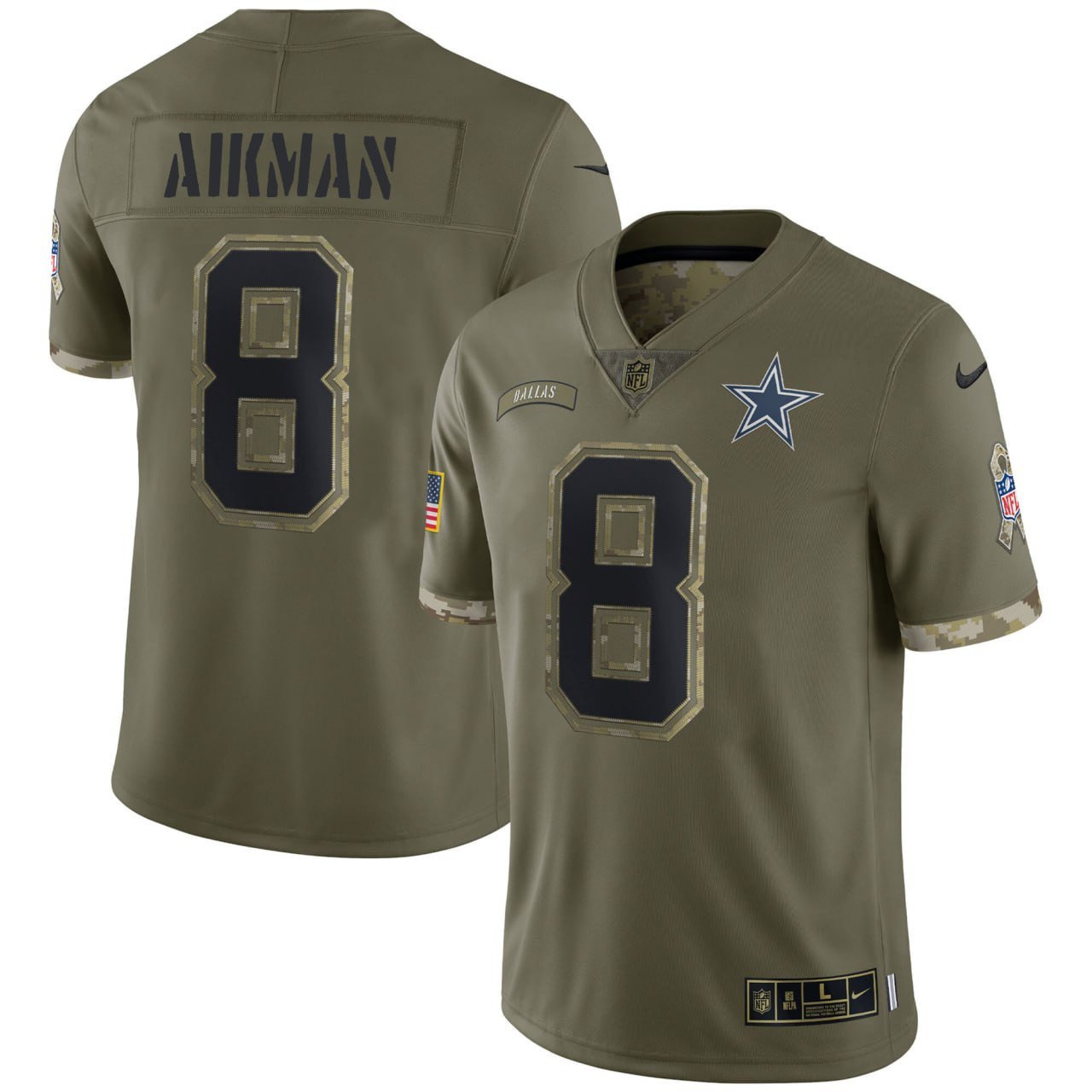 Troy Aikman Dallas Cowboys Salute To Service Jersey – All Stitched