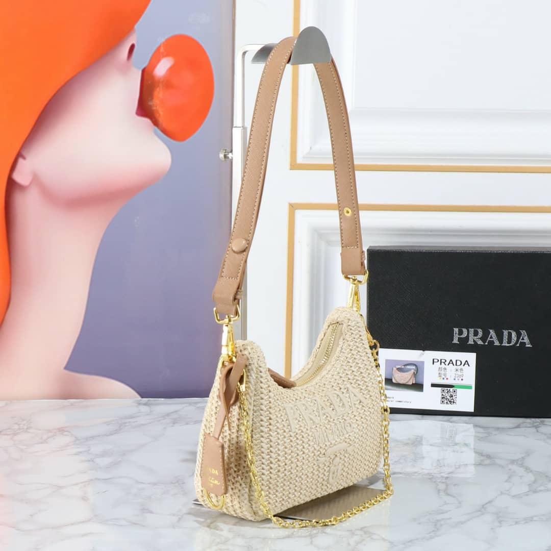 Prada Re Edition Crochet Bag Natural 22Cm