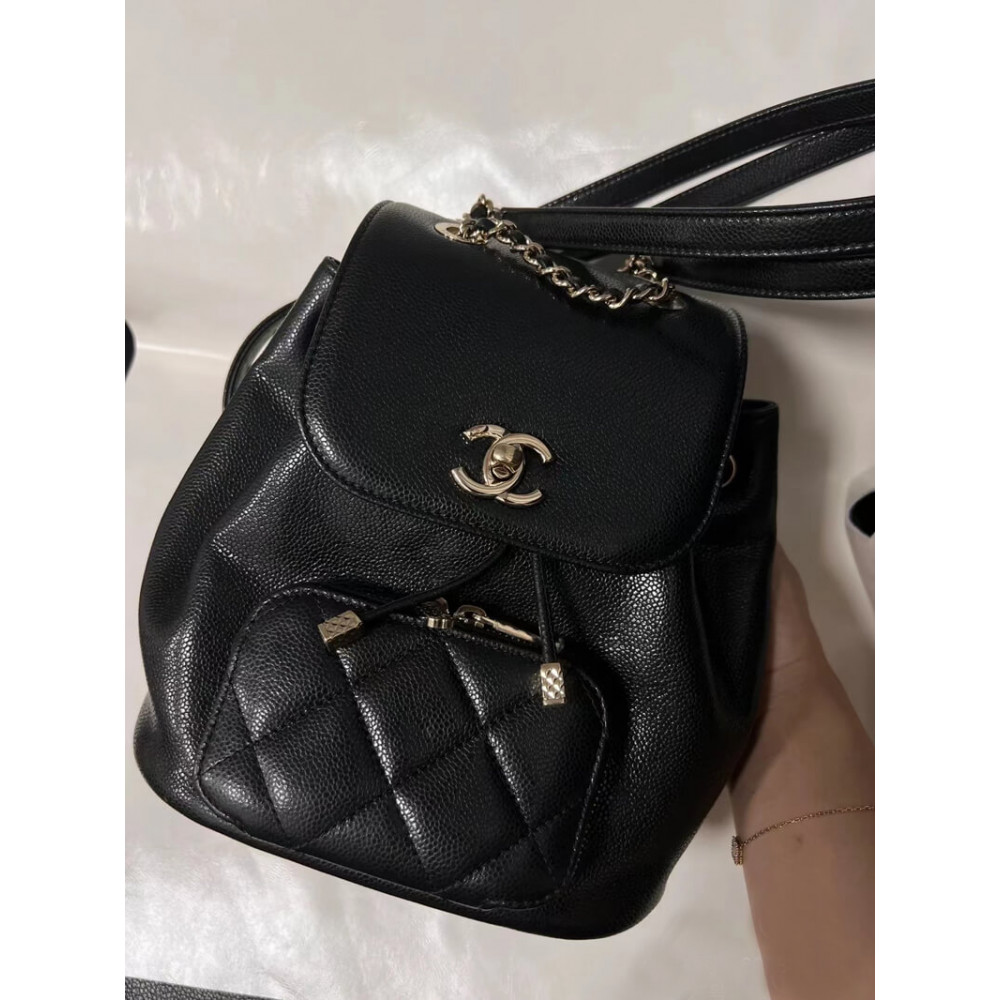 Chanel Business Affinity Mini Backpack in Black Caviar 25.4cm