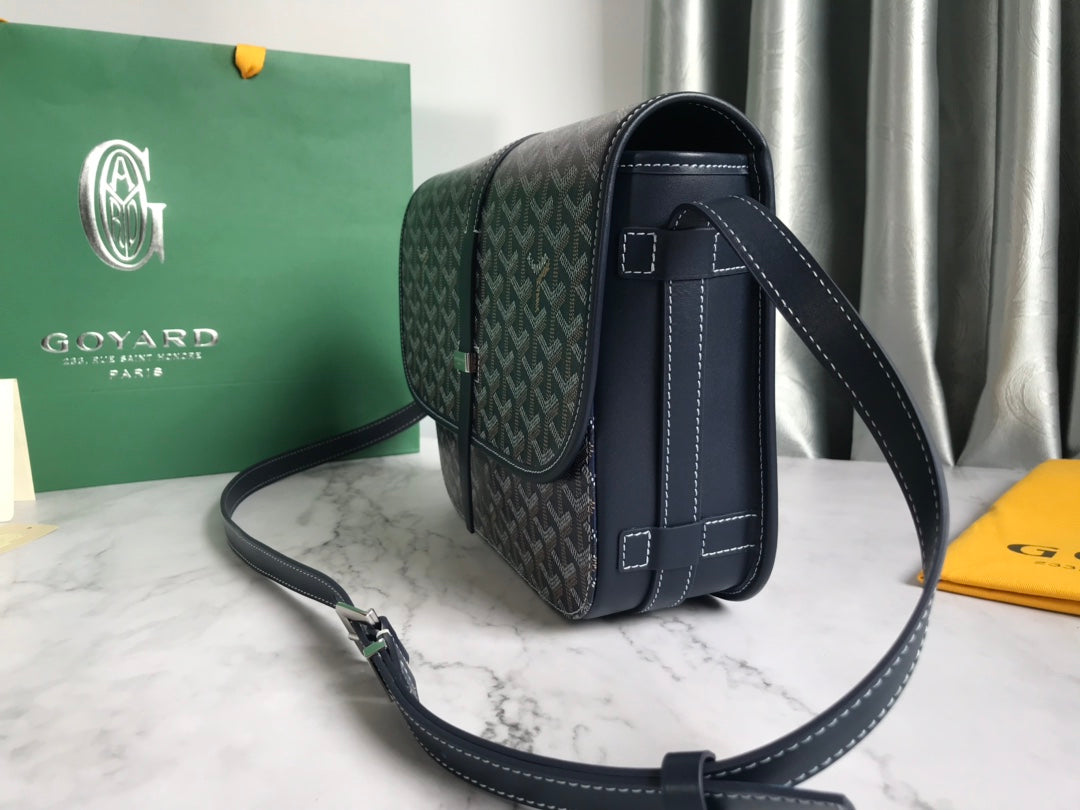 Goyard Belvedere Mm Bag 28Cm Navy Blue Canvas