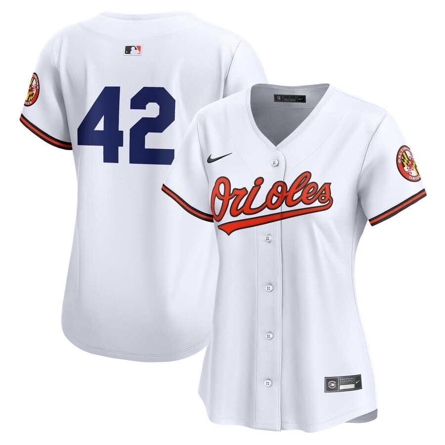 Baltimore Orioles Women's 2024 Jackie Robinson Day Home Limited Jersey  White