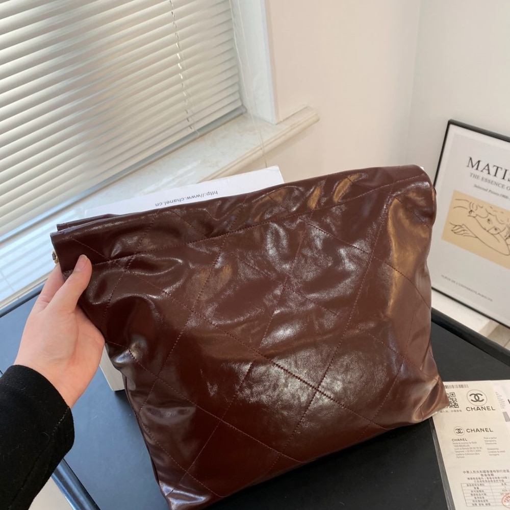 Chanel 22 Large Handbag Dark Brown 41cm