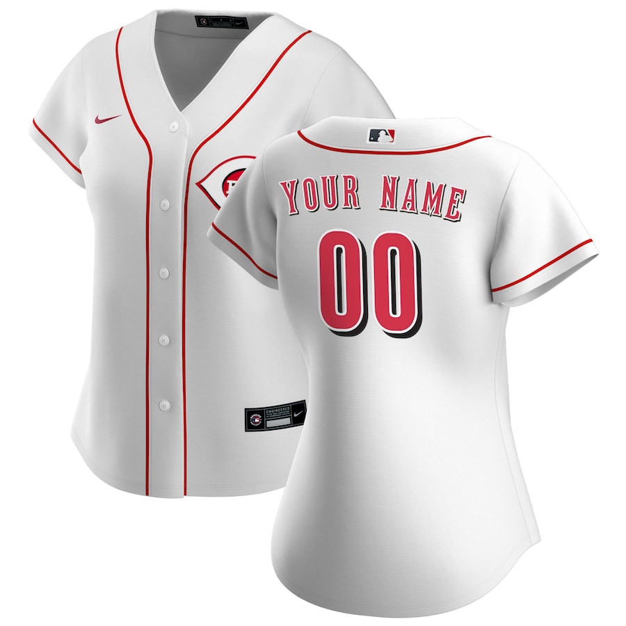 Cincinnati Reds Women's Home Custom Jersey White