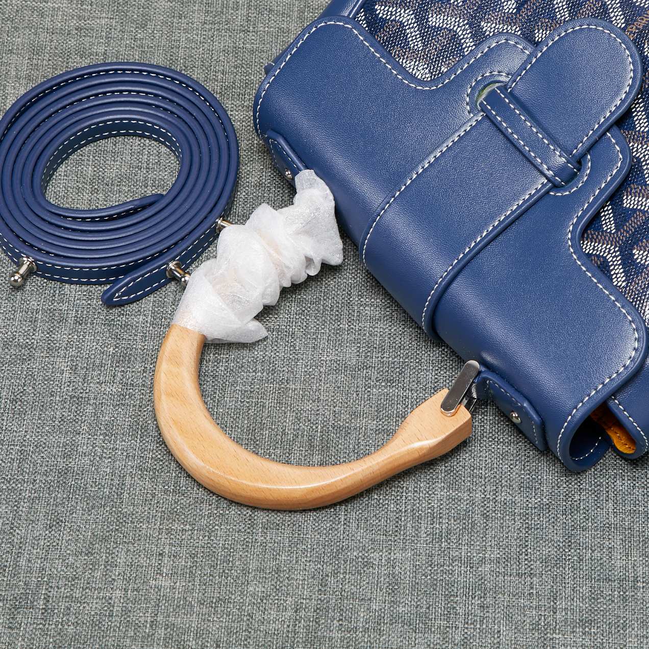 Goyard Saigon Souple Mini Bag Dark Blue Canvas 20cm