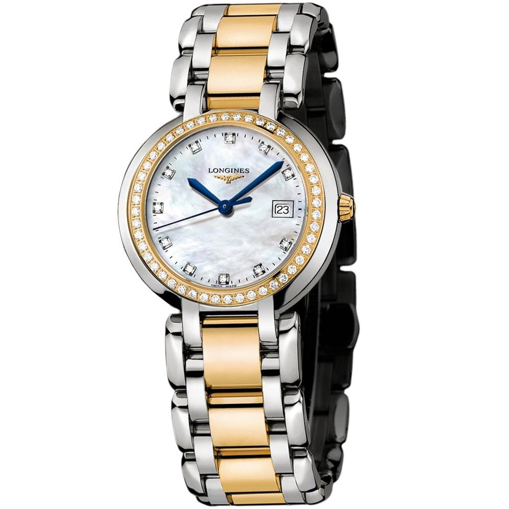 【Super Clone】Longines Women's L81125976 PrimaLuna 18kt Yellow Gold Diamond Two-Tone Stainless Steel Watch