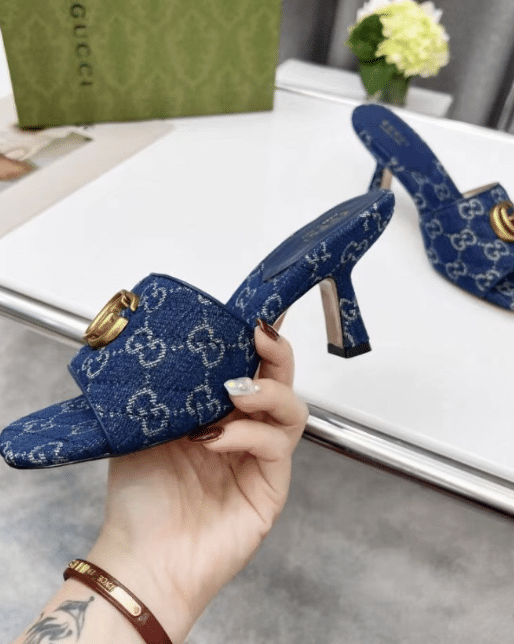 Gucci Women’S Gg Denim Sandals