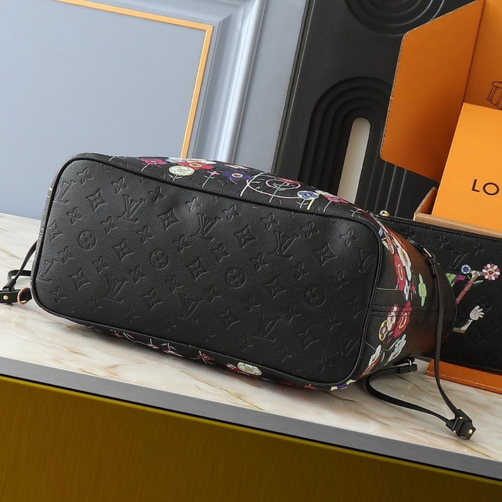 Louis Vuitton X Takashi Murakami Neverfull MM Black 31Cm M13675