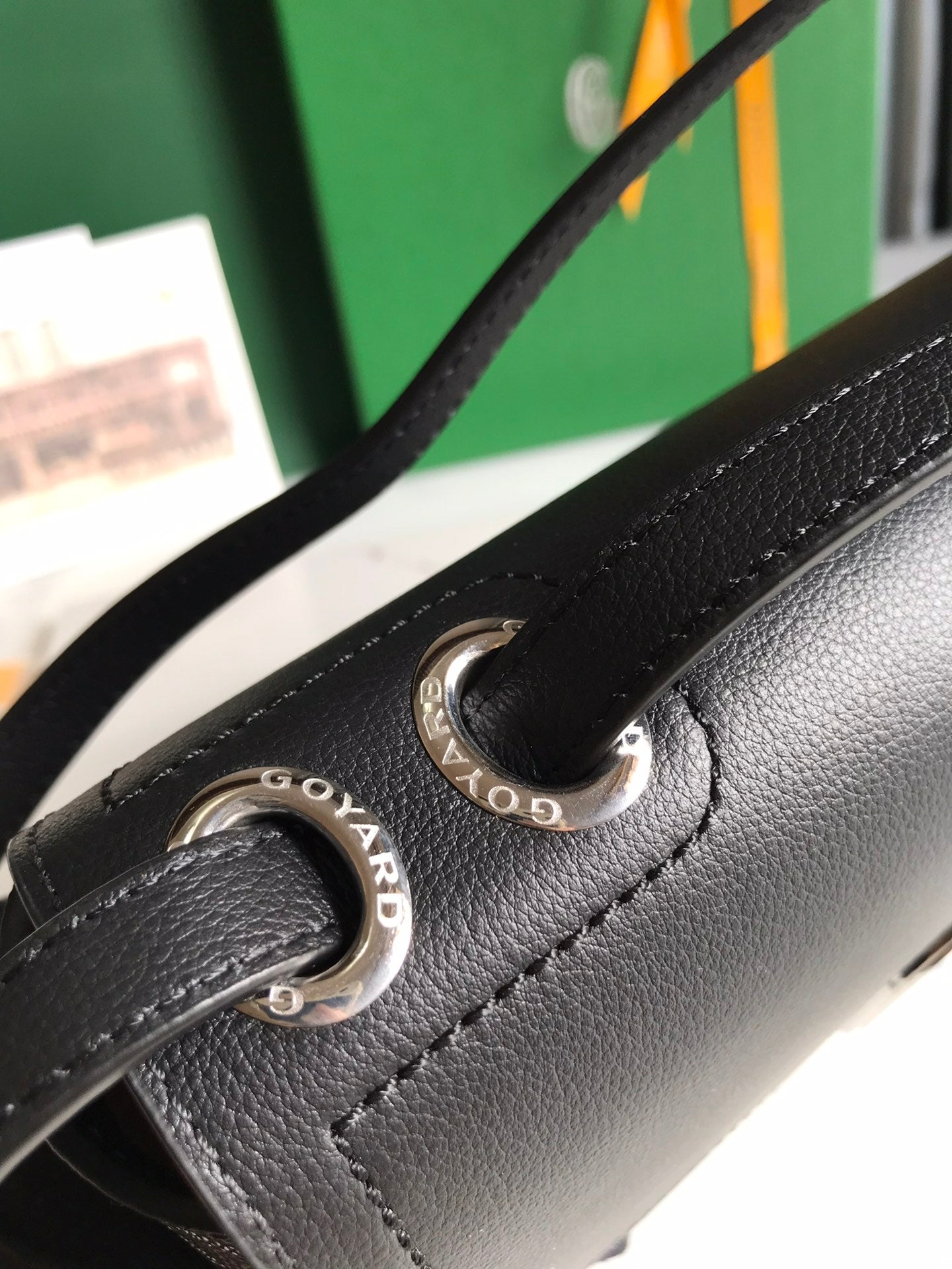 Goyard 233 Bag 25 Cm Black Calfskin And Goyardine Canvas