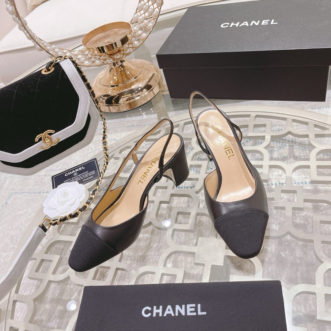 Chanel Slingbacks Grosgrain Black G31318 Y50006 94305