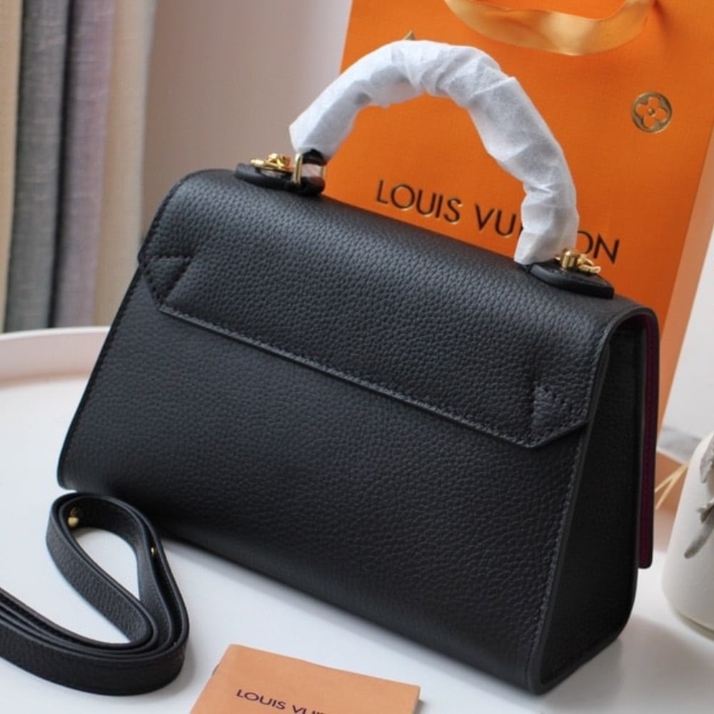 Louis Vuitton Twist PM Grained Leather Top Handle Bag Black 25Cm M57093