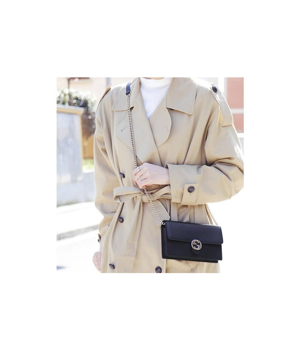 Gucci GG Interlocking Wallet On Chain Black