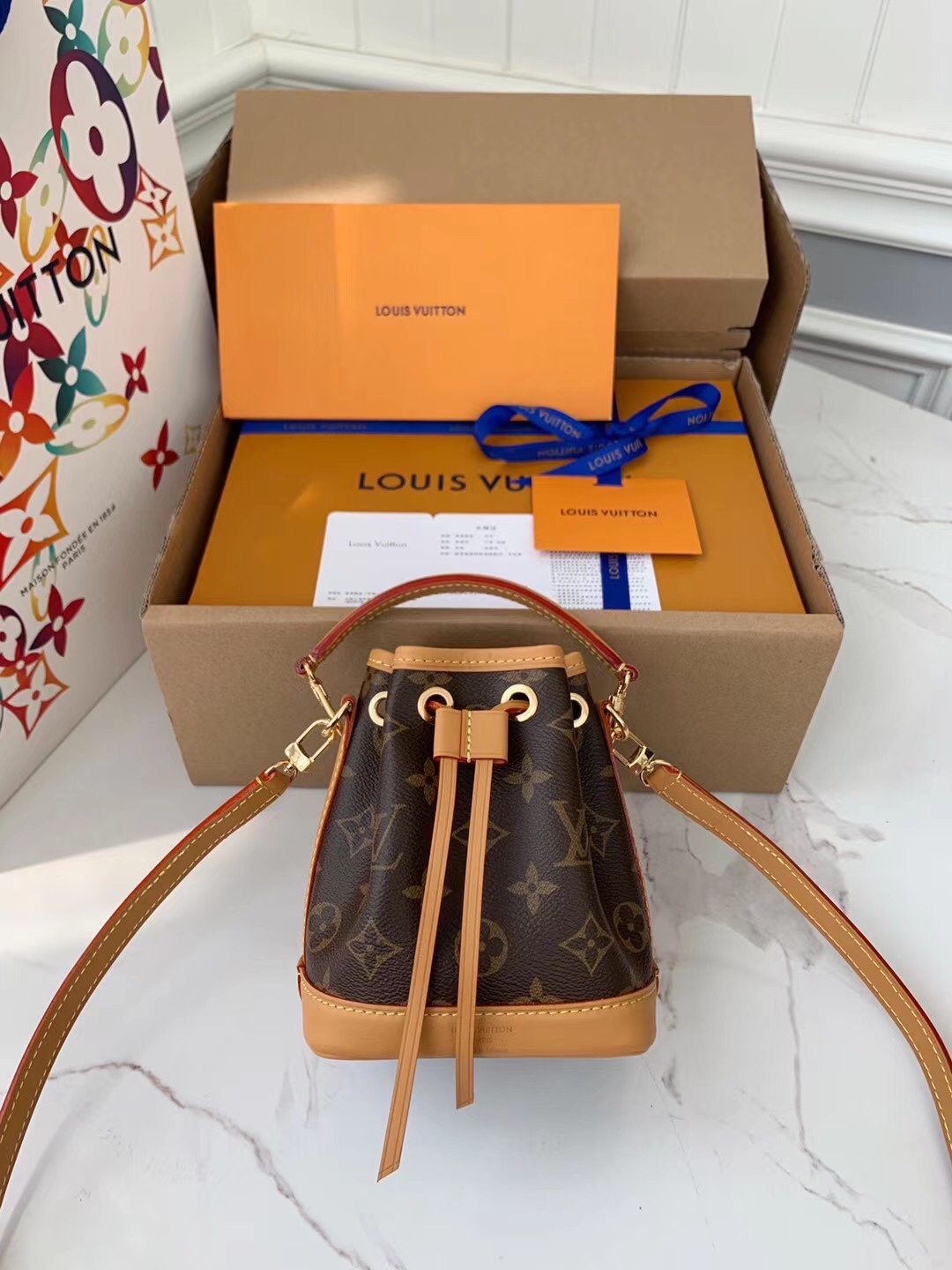 Louis Vuitton Nano Noé Monogram Small Leather Goods Monogram 16cm M81266