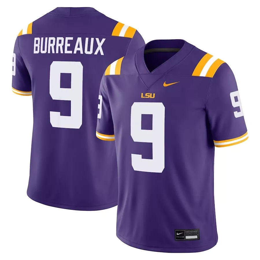 LSU Tigers Joe Burrow Burreaux #9 Nike Purple Official NCAA Alumni Game Jersey