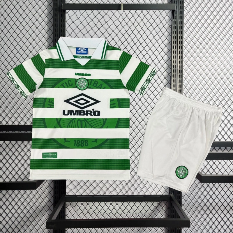 Retro kids 1998 kids Celtic FC Home Champion football jersey retro